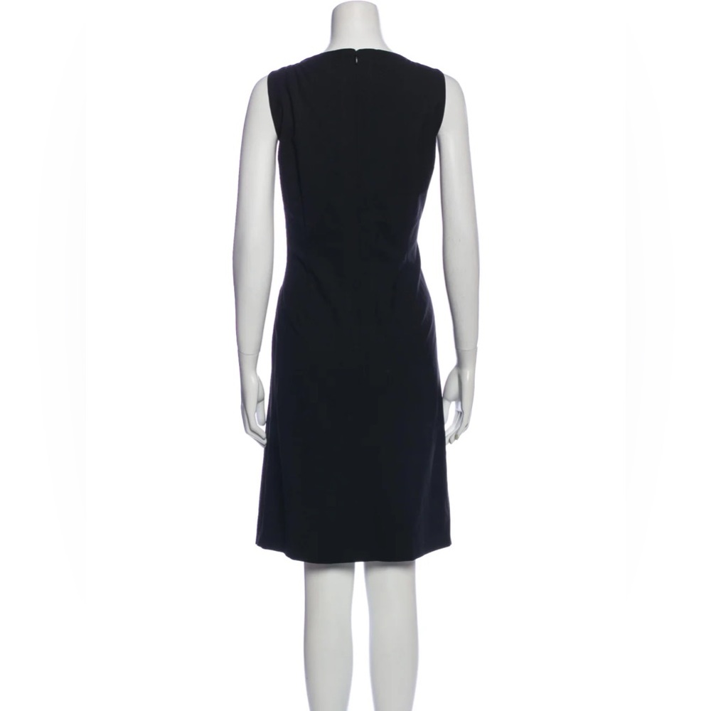 Theory Risbana Knee Length Dress Split Hem Wool Black Size 12 - Picture 3 of 3